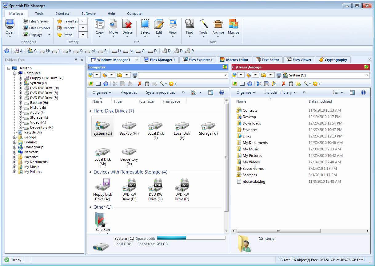 Sprintbit File Manager screen shot